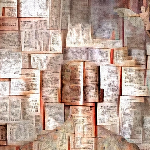 book pages on a wall