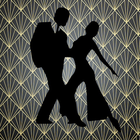 Silhouette of two dancers