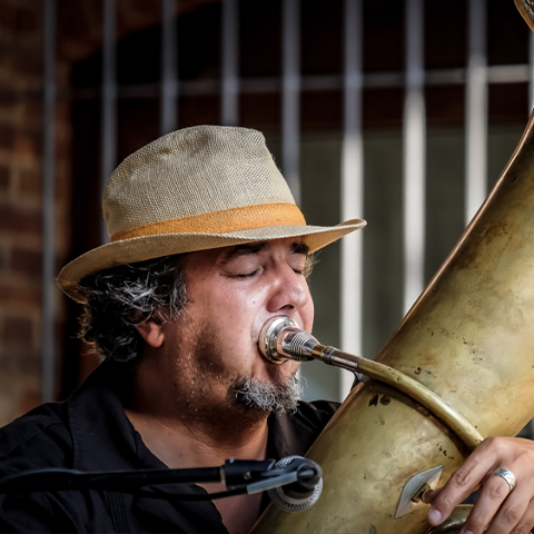 Marcus Rojas playing the tuba