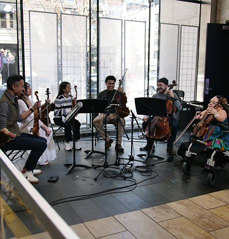 members of the music inclusion ensemble perform