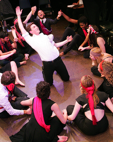 Dancers doing an exercise