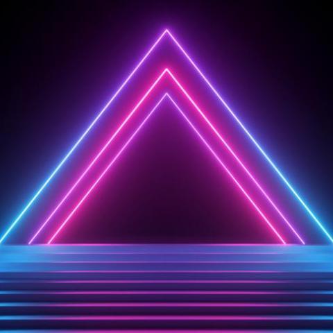colorful neon triangles