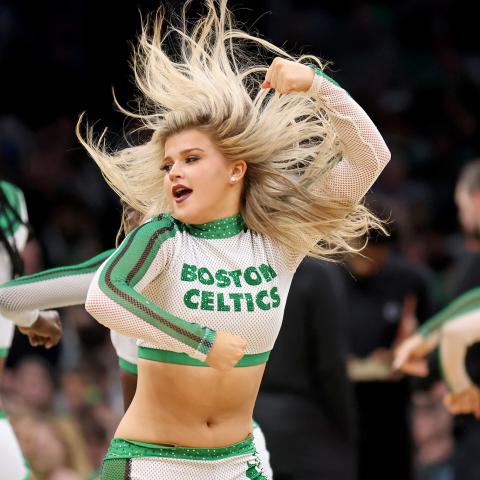 Celtics dancer Sophie Reynolds performs in TD Garden.