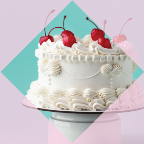 cake with cherries on top