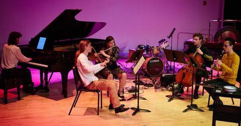 Boston Conservatory’s contemporary classical music ensemble, contraBAND, performs a concert of works by avant-garde women composers.