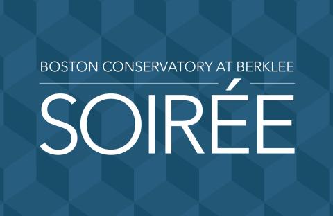 Boston Conservatory at Berklee Soiree invitation (blue and white)