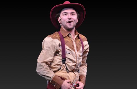 Jack Mullen, shown here in Oklahoma!, received his first Elliot Norton Award less than two weeks after graduating from Boston Conservatory.