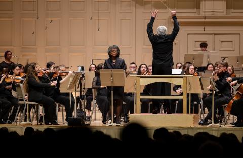 Anita Hill performs onstage with Boston Conservatory Orchestra