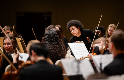 Caden Burston performing works at Symphony Hall in February 2024 