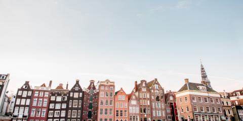 Amsterdam city skyline
