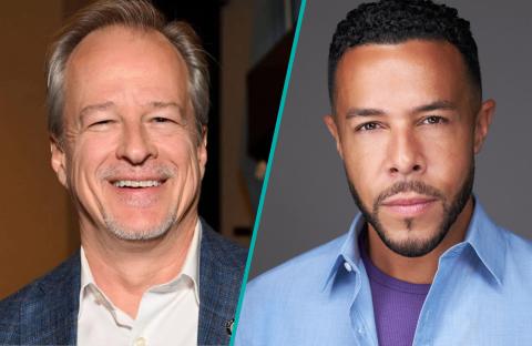 Berklee College of Music alum Mike Morris (left) and Boston Conservatory alum Cedric Leiba Jr. (right) won awards for Best Orchestrations and Best Play, respectively. 