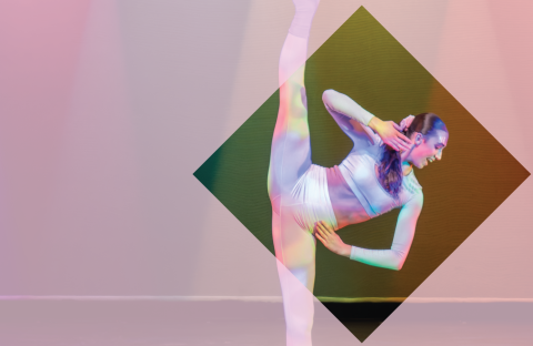 dancer with foot pointing up